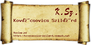 Kovácsovics Szilárd névjegykártya