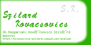 szilard kovacsovics business card